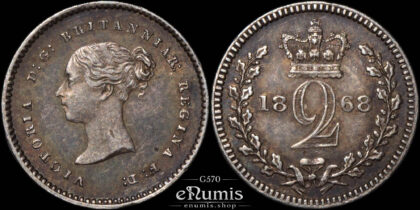 Great Britain, Victoria, 2 Pence 1868, Maundy, XF+