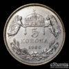 HUNGARY, Franz Joseph I, 5 Korona 1909, better date, aUNC