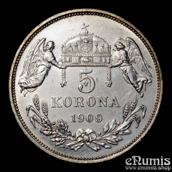 オーストリア 5コロナ 1909年 銀貨 au04 JCC | ジャパンコインキャビネット / オーストリア 1909年 5コロナ銀貨
