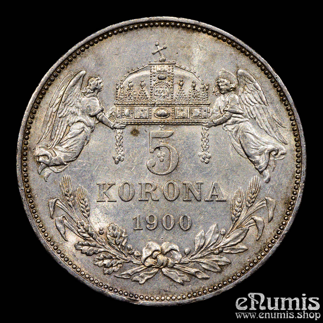 HUNGARY, Franz Joseph I, 5 Korona 1900, aUNC