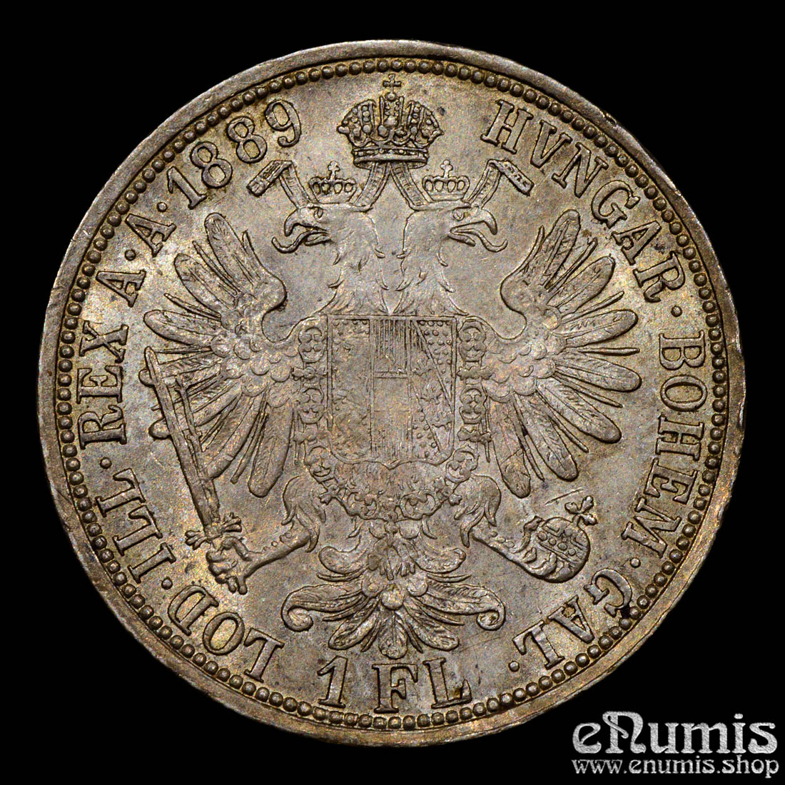 AUSTRIA, Franz Joseph I, 1 Florin Gulden 1889, UNC