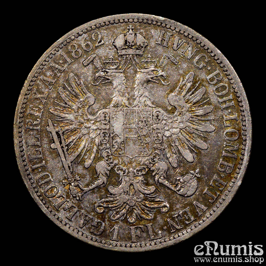 AUSTRIA, Franz Joseph I, 1 Florin Gulden 1862 A, XF
