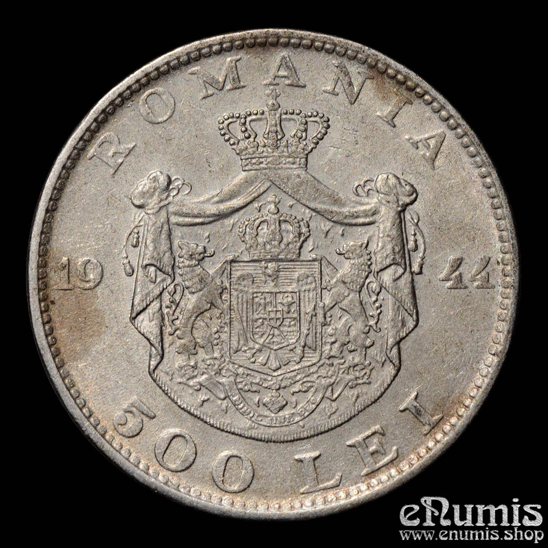 ROMANIA, Mihai I, 500 Lei 1944, silver, UNC