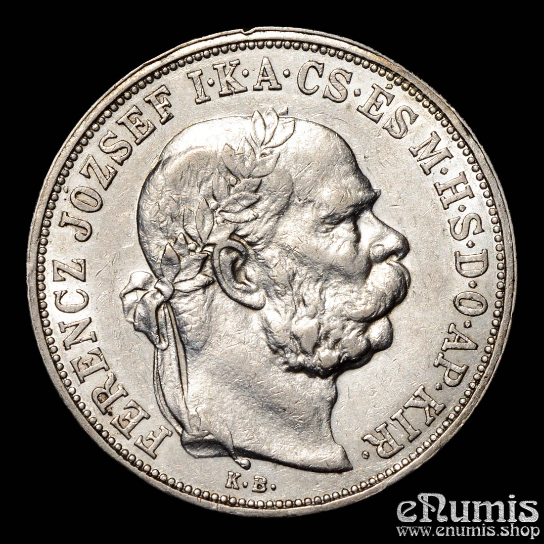 HUNGARY, Franz Joseph I, 5 Korona 1909, better date, XF+