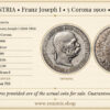 AUSTRIA, Franz Joseph I, 5 Corona 1900, VF