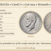 ROMANIA, Carol I, 2 Lei 1914, Brussels, XF
