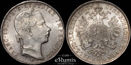 AUSTRIA, Franz Joseph I, 1 Florin Gulden 1859 B, Kremnitz, UNC