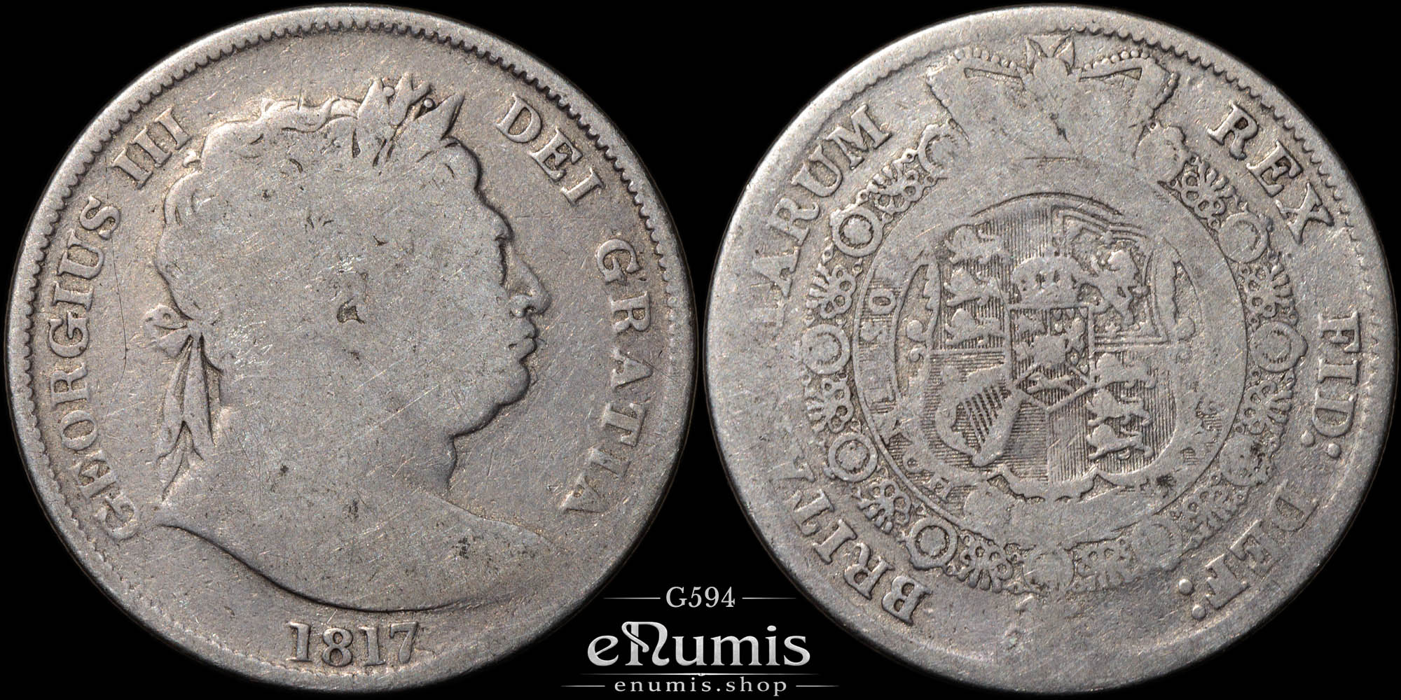 Great Britain, George III, Halfcrown 1817, Bull head, Fine Great Britain, George III, Halfcrown 1817, Bull head, Fine