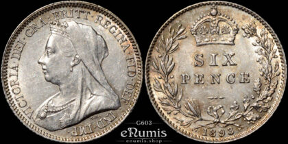 Great Britain, Victoria, Sixpence 1893, XF-UNC/aUNC