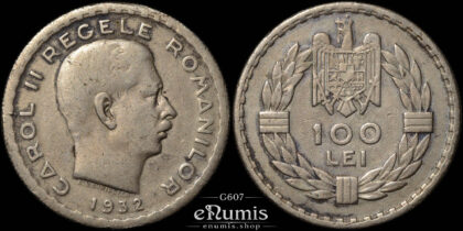 ROMANIA, Carol II, 100 Lei 1932, silver, VF