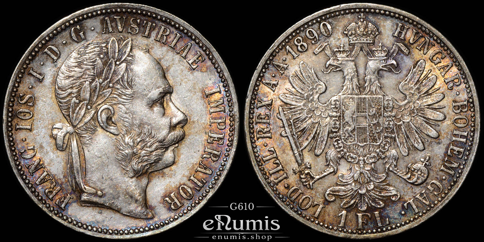 AUSTRIA, Franz Joseph I, 1 Florin Gulden 1890, XF+