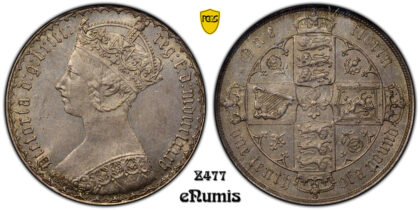 Great Britain, Victoria, Gothic Florin 1885, PCGS MS 64