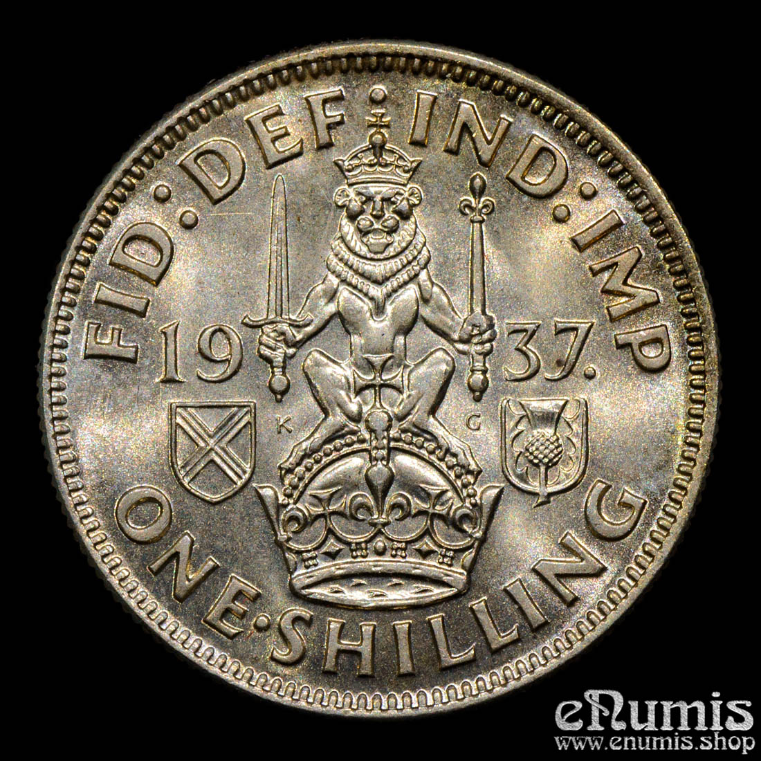 Great Britain, George VI, Shilling 1937, Scottish reverse, UNC Great Britain, George VI, Shilling 1937, Scottish reverse, UNC