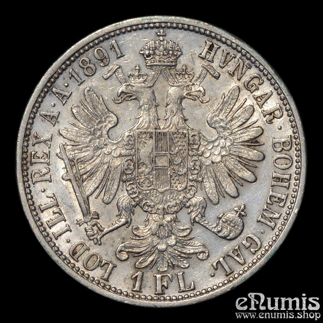 AUSTRIA, Franz Joseph I, 1 Florin Gulden 1891, XF+