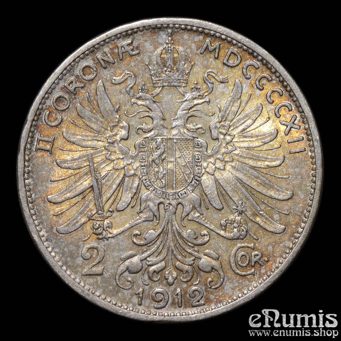 AUSTRIA, Franz Joseph I, 2 Corona 1912, XF-UNC AUSTRIA, Franz Joseph I, 2 Corona 1912, XF-UNC
