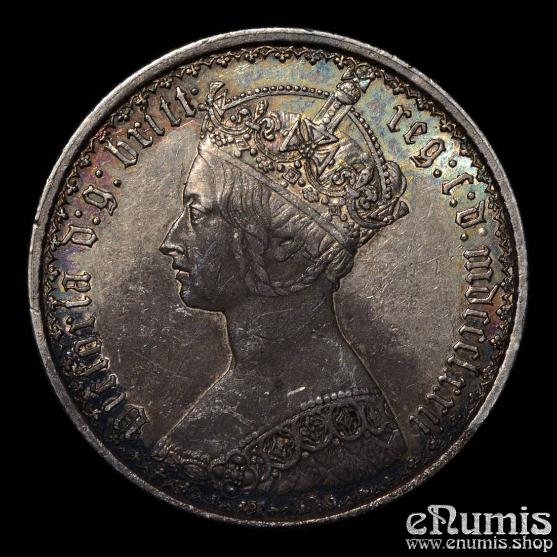 Great Britain, Victoria, Gothic Florin 1872, die number 5, XF-UNC