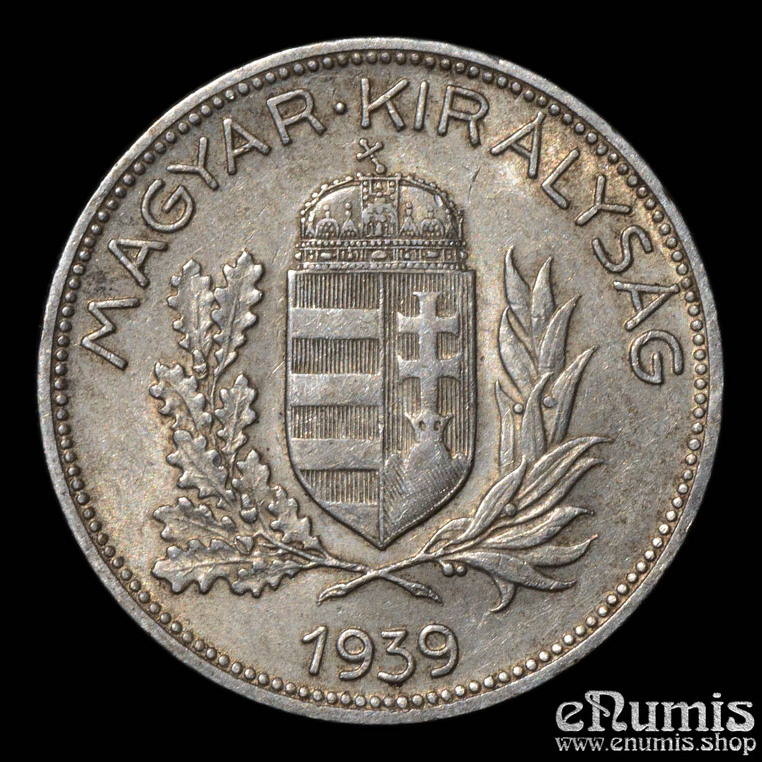 HUNGARY, 1 Pengo 1939, silver, UNC HUNGARY, 1 Pengo 1939, silver, UNC