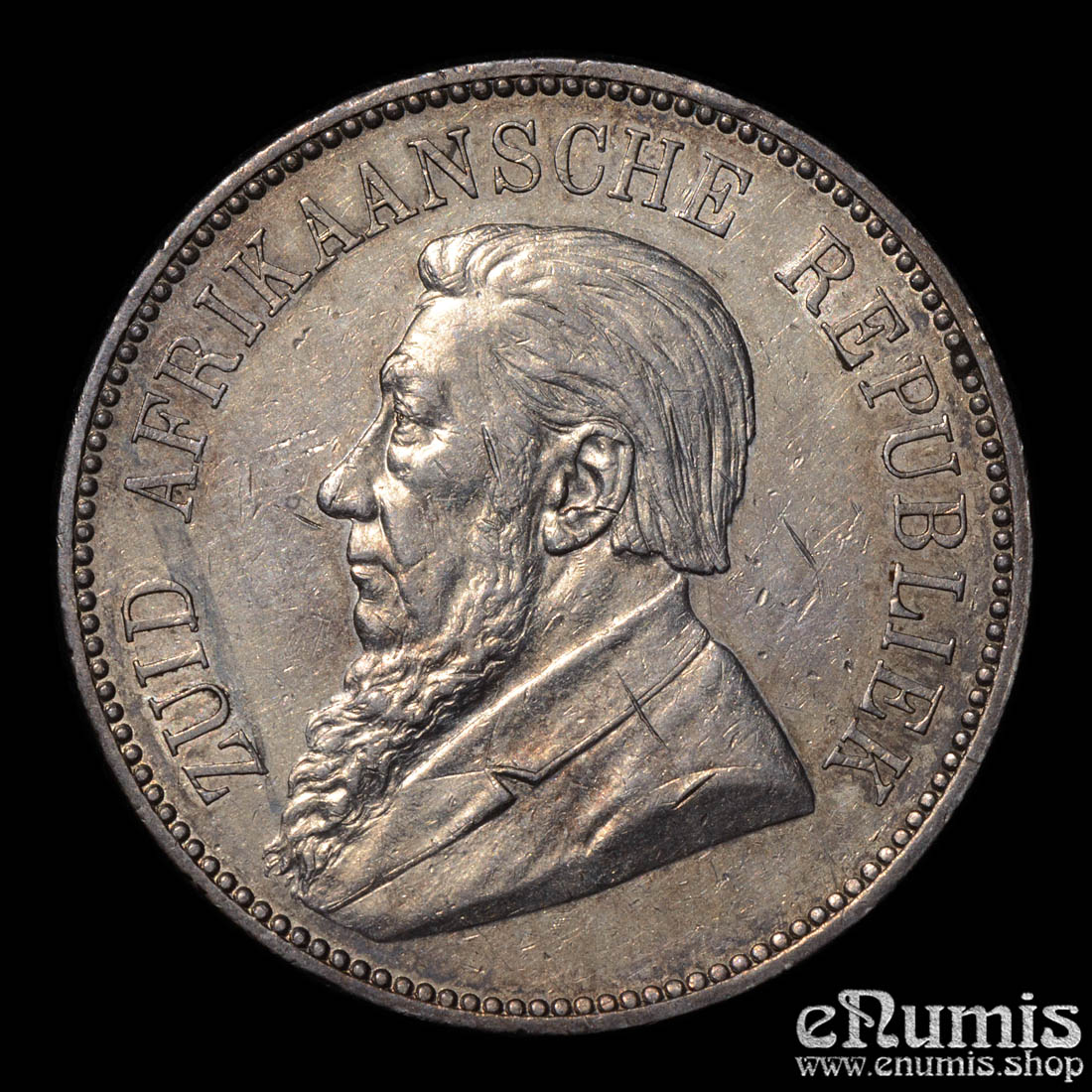 South Africa, ZAR, Kruger, 5 Shillings 1892, Double shaft, XF-UNC