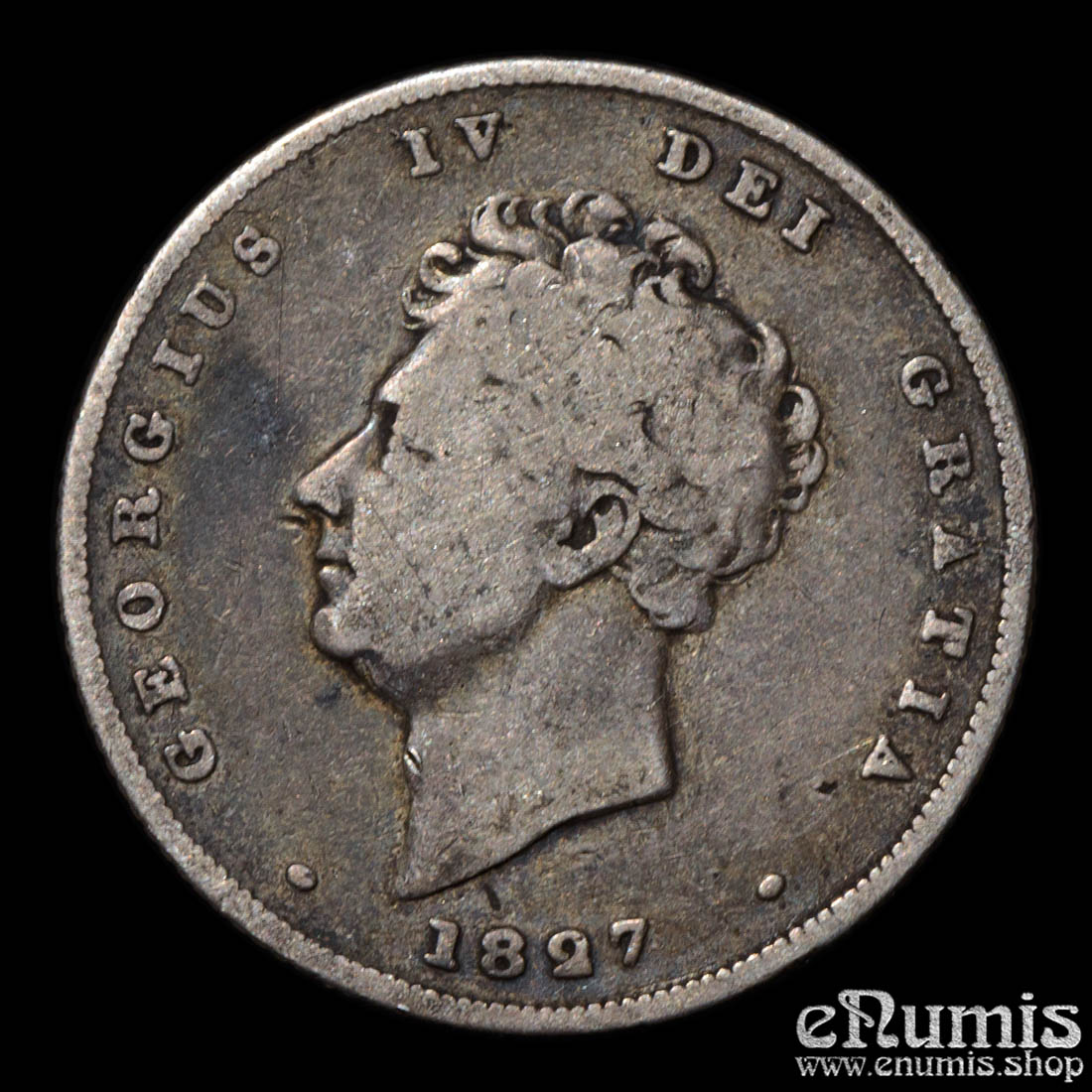 Great Britain, George IV, Shilling 1827, Scarce, F-VF