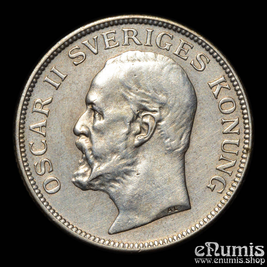 SWEDEN, Oscar II, 1 Krona 1907, XF+