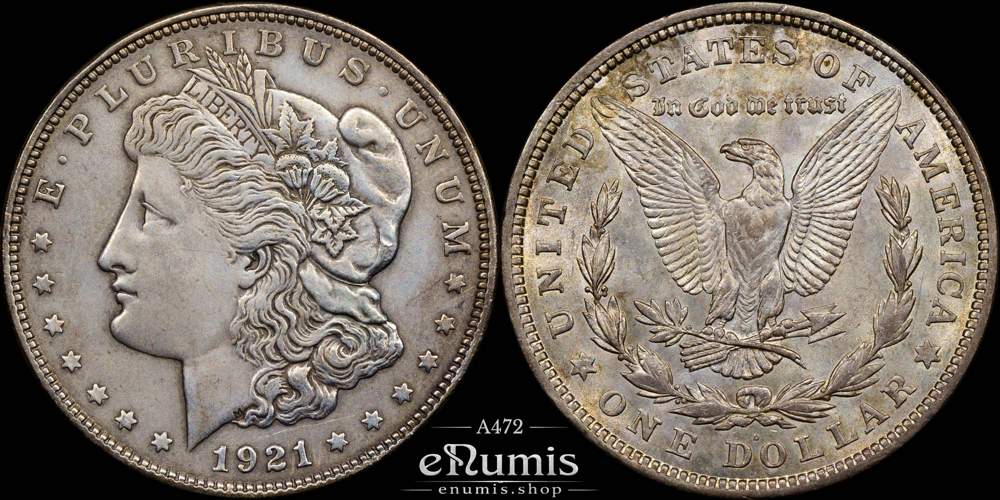 USA, $1 Morgan Dollar 1921 D, Denver, VAM-1AM, XF/UNC