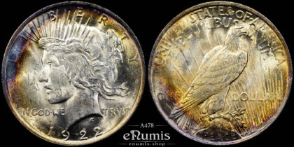 USA, $1 Peace Dollar 1922, Philadelphia, UNC