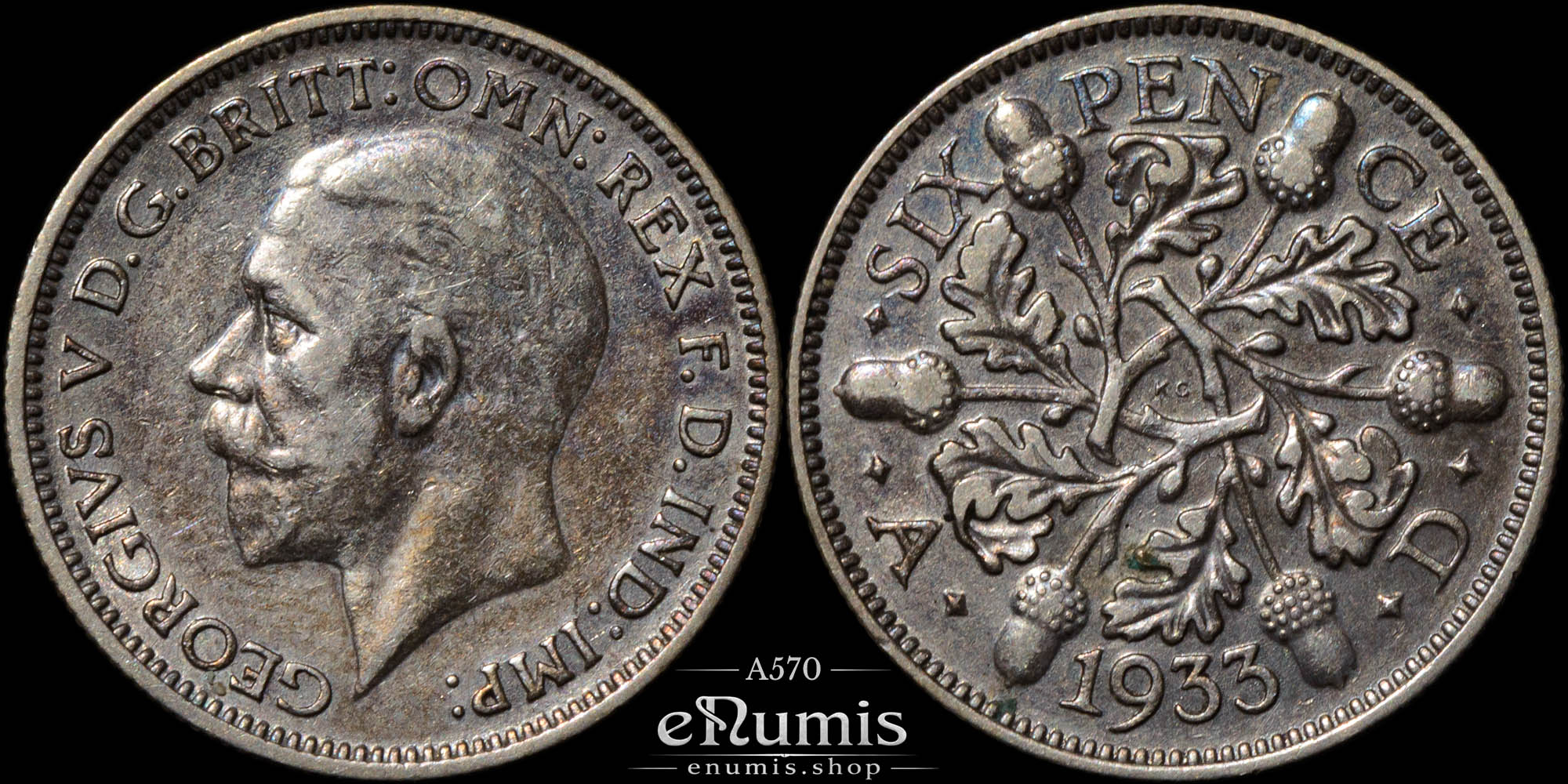 Great Britain, George V, Sixpence 1933, silver, aXF