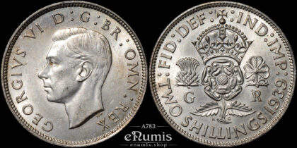 Great Britain, George VI, Florin 1939, silver, UNC