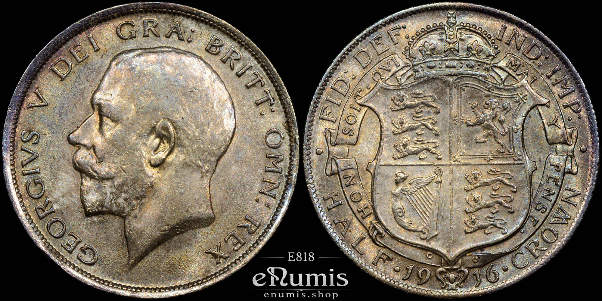Great Britain, George V, Halfcrown 1916, aUNC