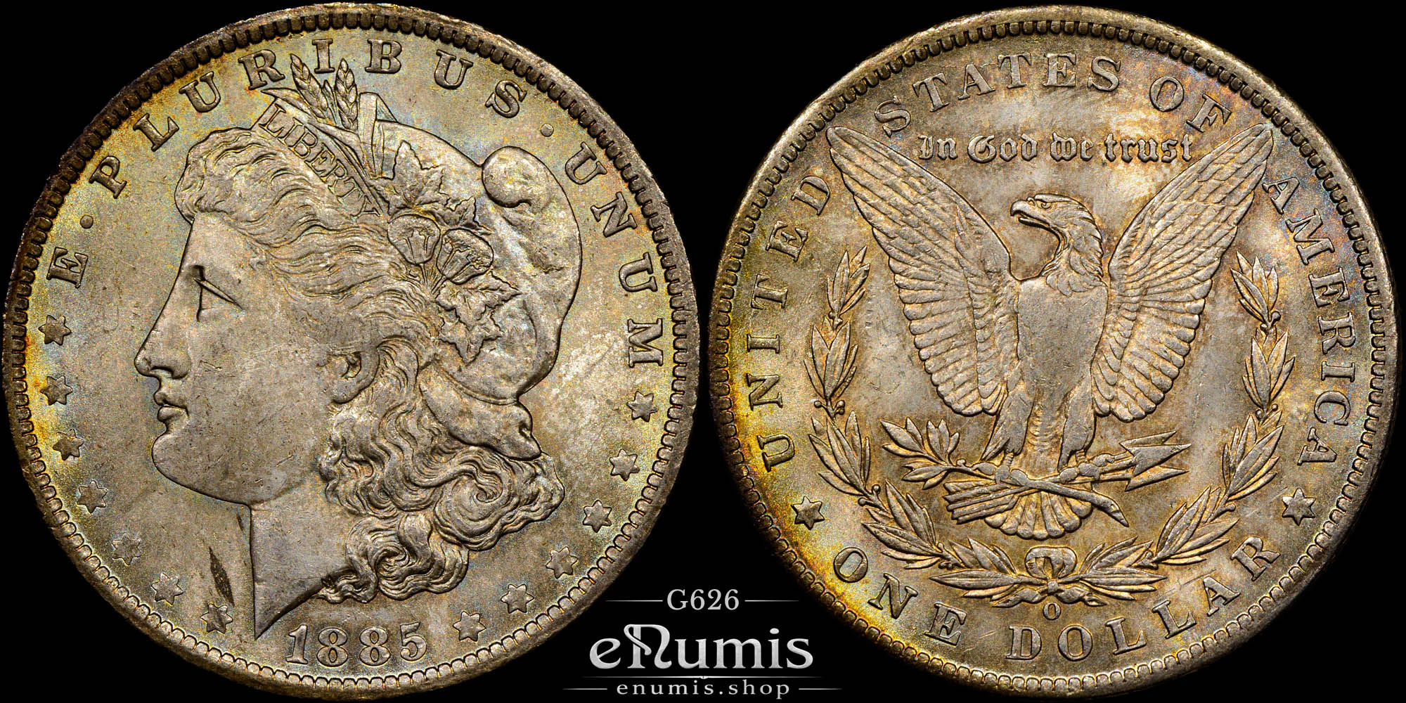 USA, $1 Morgan Dollar 1885 O, New Orleans, nicely toned, UNC