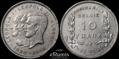 BELGIUM, Albert I, 10 Francs 1930, Dutch legend, XF+