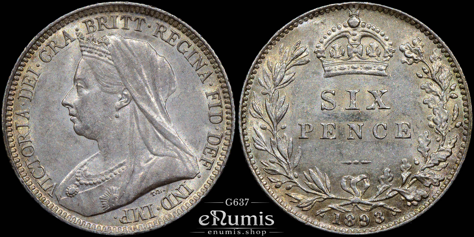 Great Britain, Victoria, Sixpence 1893, UNC/aUNC