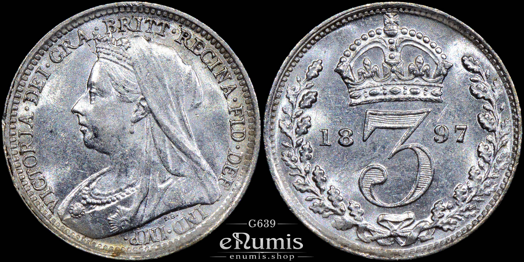Great Britain, Victoria, 3 Pence 1897, UNC