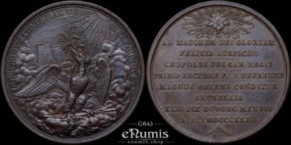 BELGIUM, Leopold I, Masonic Orient Foundation Medal 1832, by Jouvenel, Rare!, XF
