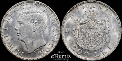 ROMANIA, Mihai I, 500 Lei 1944, silver, UNC