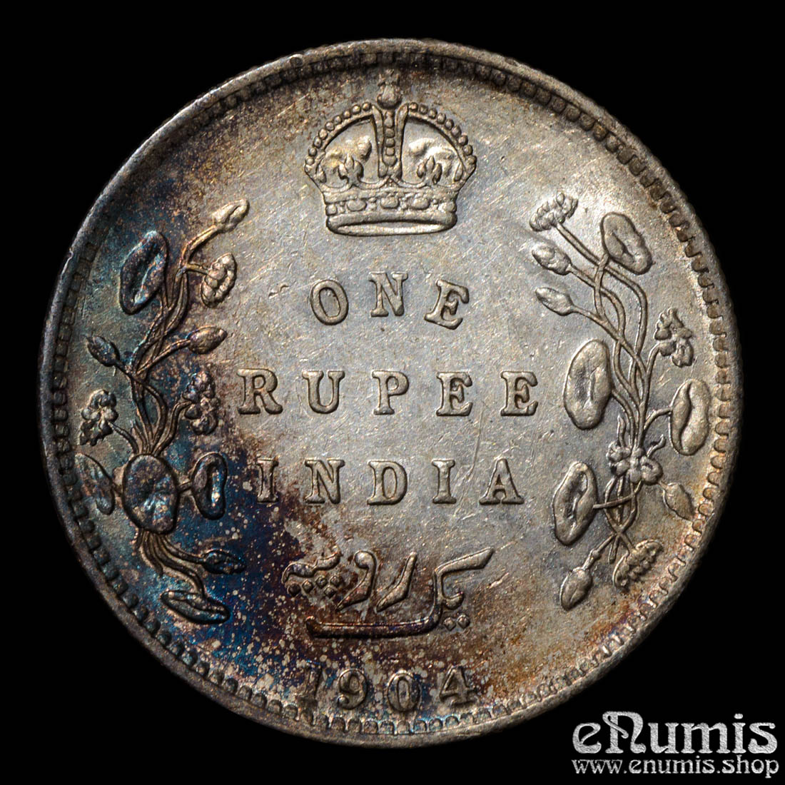 INDIA, Edward VII, Rupee 1904, Bombay, XF+