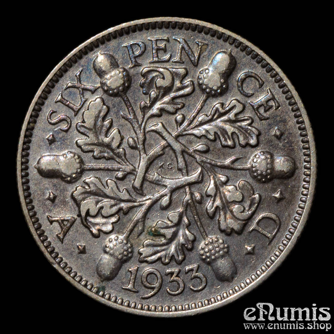 Great Britain, George V, Sixpence 1933, silver, aXF