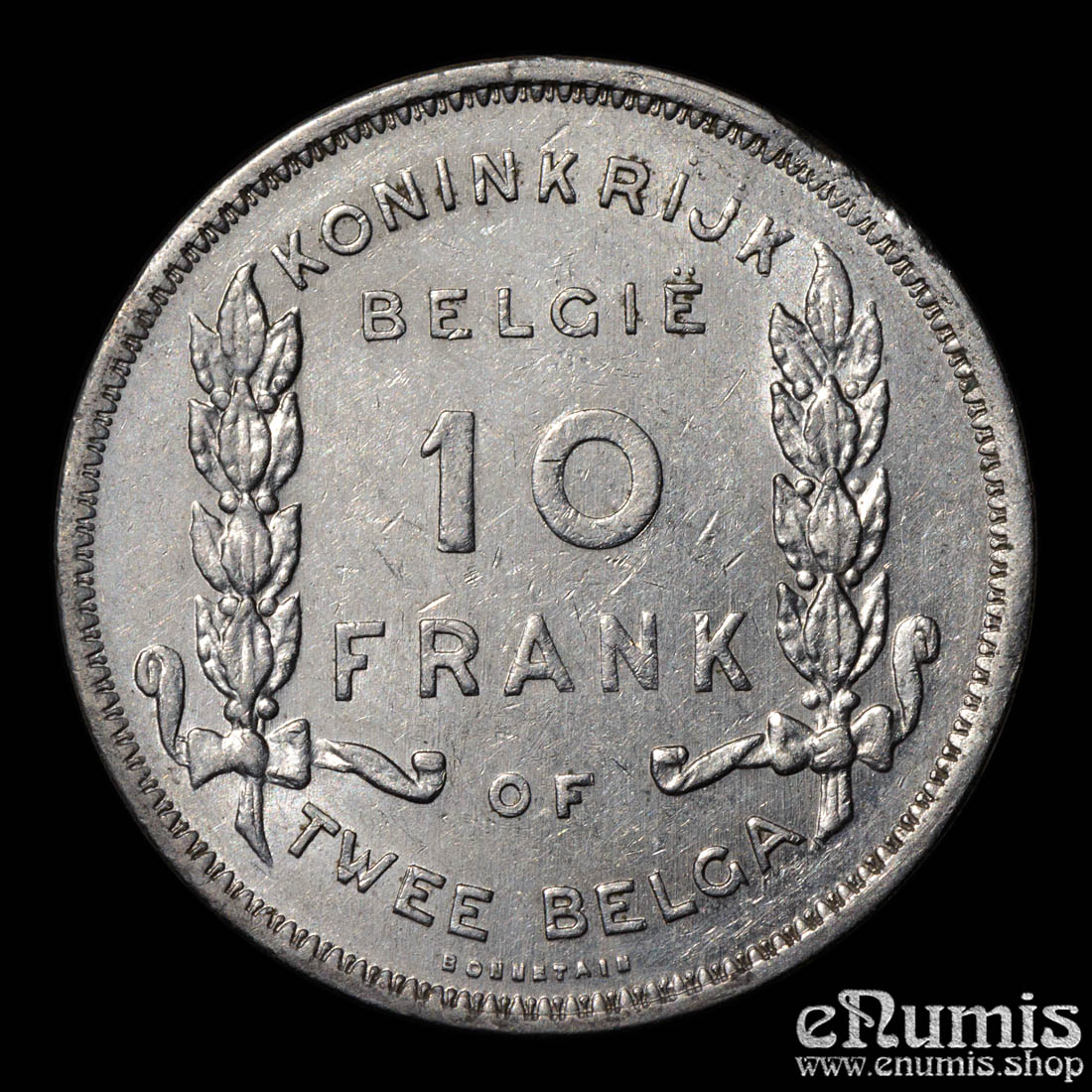 BELGIUM, Albert I, 10 Francs 1930, Dutch legend, XF+