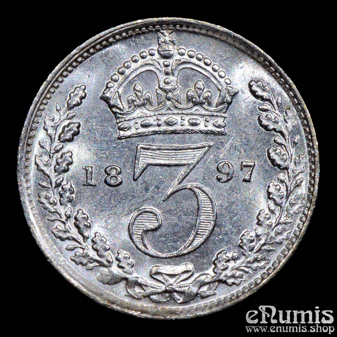 Great Britain, Victoria, 3 Pence 1897, UNC