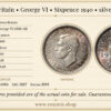 Great Britain, George VI, Sixpence 1940, silver, UNC