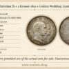 DENMARK, Christian IX, 2 Kroner 1892, Golden Wedding Anniversary, UNC