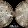 DENMARK, Frederick IX, 2 Kroner 1953, Greenland, silver, UNC