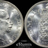 DENMARK, Christian X, 2 Kroner 1937, 25th Anniversary of Reign, UNC