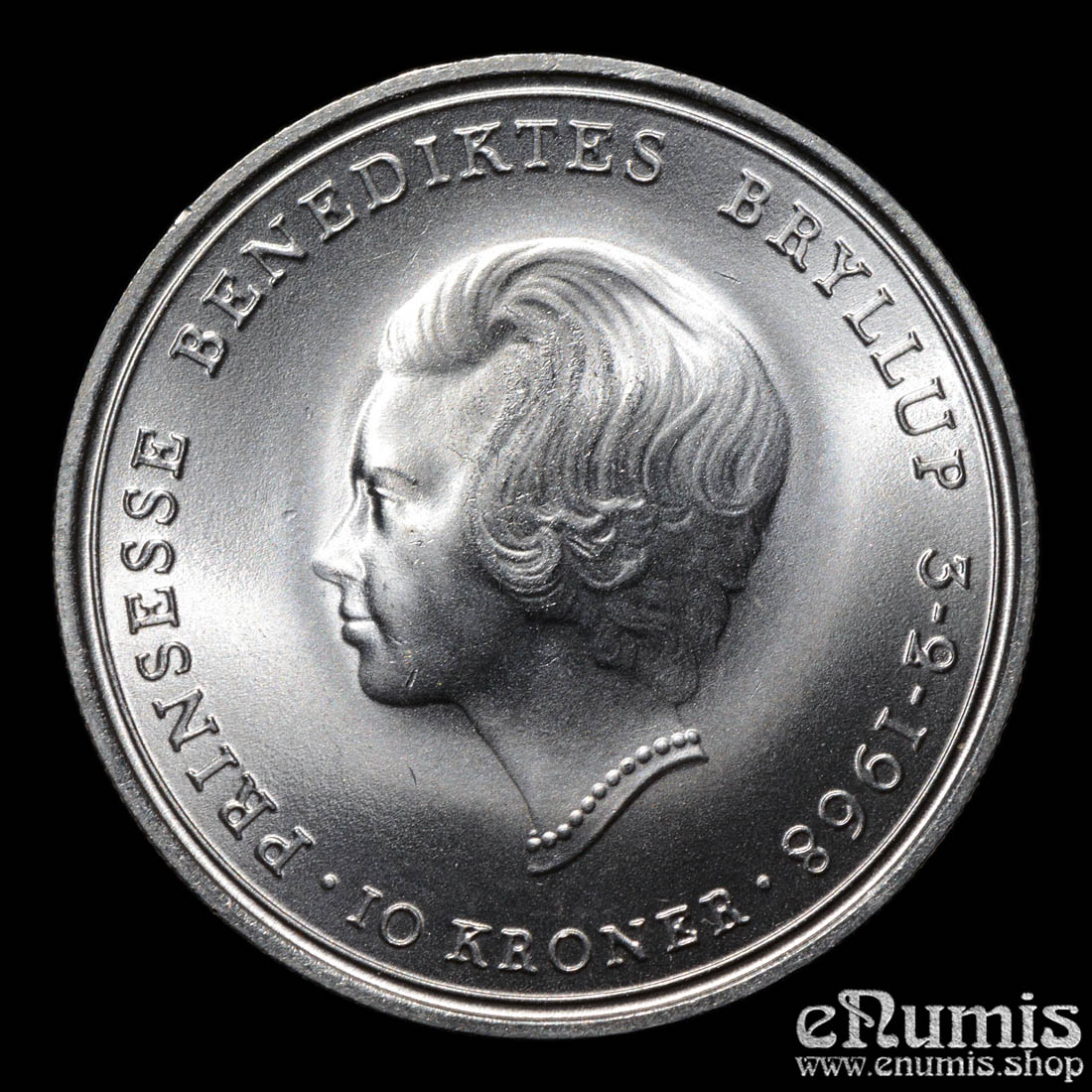 DENMARK, Frederick IX, 10 Kroner 1968, Wedding of Princess Benedikte, UNC