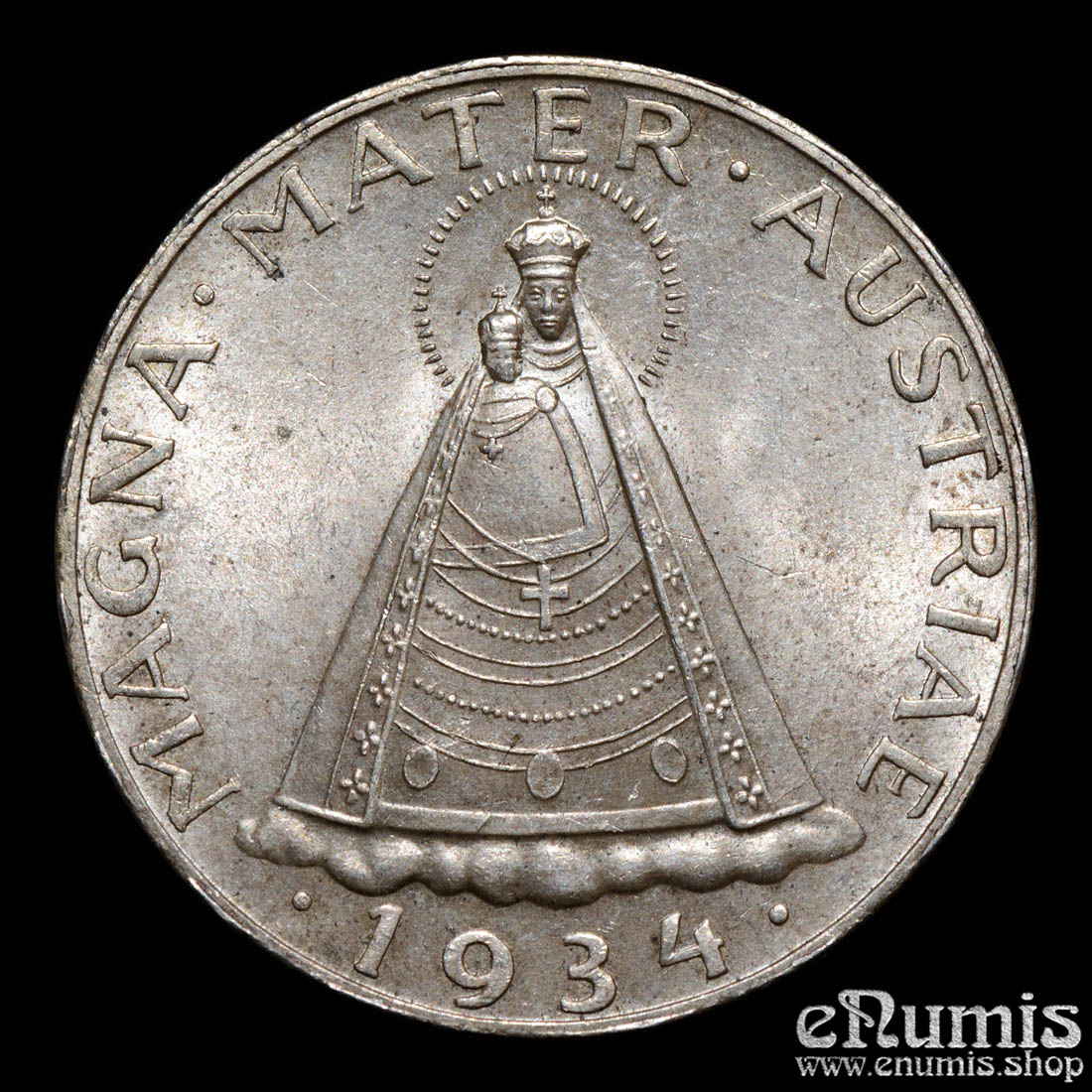 AUSTRIA, 5 Schilling 1934, silver, UNC