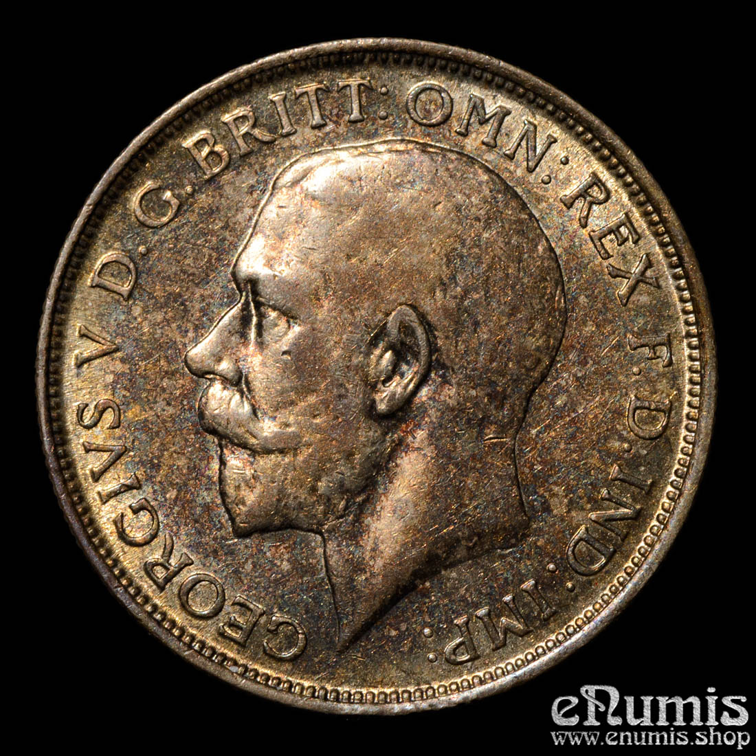 Great Britain, George V, Florin 1916, toned, XF-UNC Great Britain, George V, Florin 1916, toned, XF-UNC