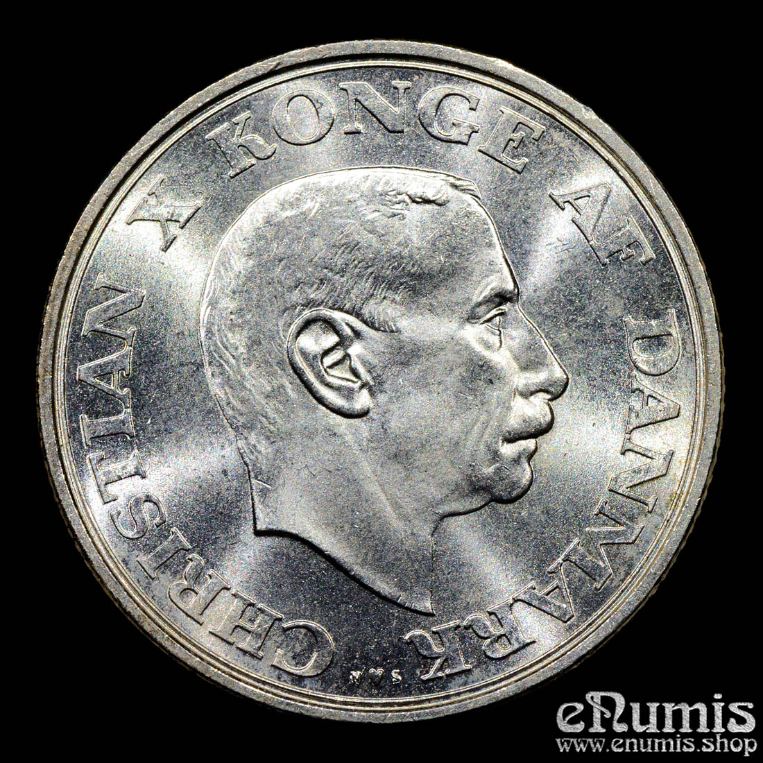 DENMARK, Christian X, 2 Kroner 1937, 25th Anniversary of Reign, UNC