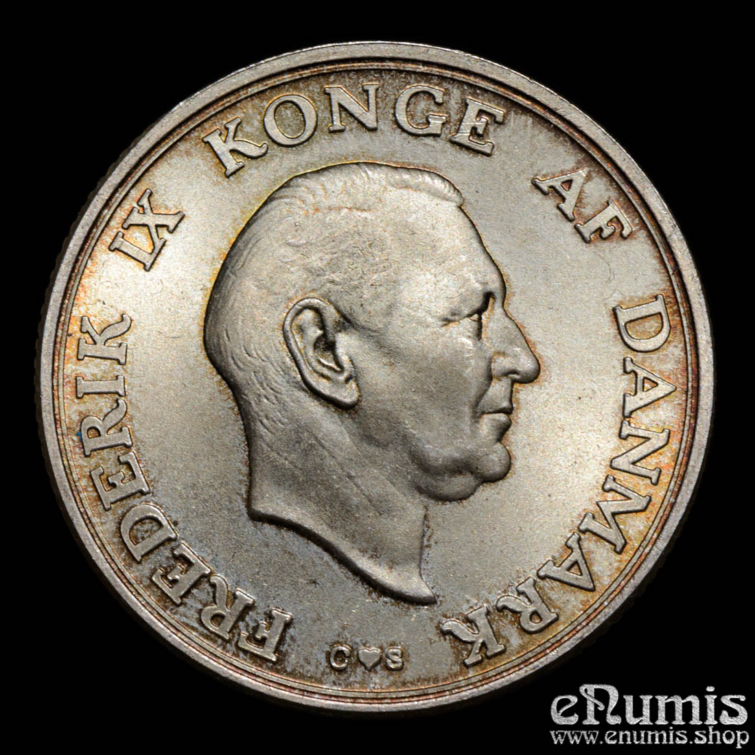 DENMARK, Frederick IX, 2 Kroner 1958, Princess Margrethe’s 18th Birthday, UNC DENMARK, Frederick IX, 2 Kroner 1958, Princess Margrethe’s 18th Birthday, UNC