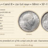 ROMANIA, Carol II, 250 Lei 1940, Silver, XF-UNC/aUNC ROMANIA, Carol II, 250 Lei 1940, Silver, XF-UNC/aUNC