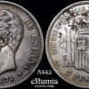 SPAIN, Amadeo I, 5 Pesetas 1871 SD-M, VF